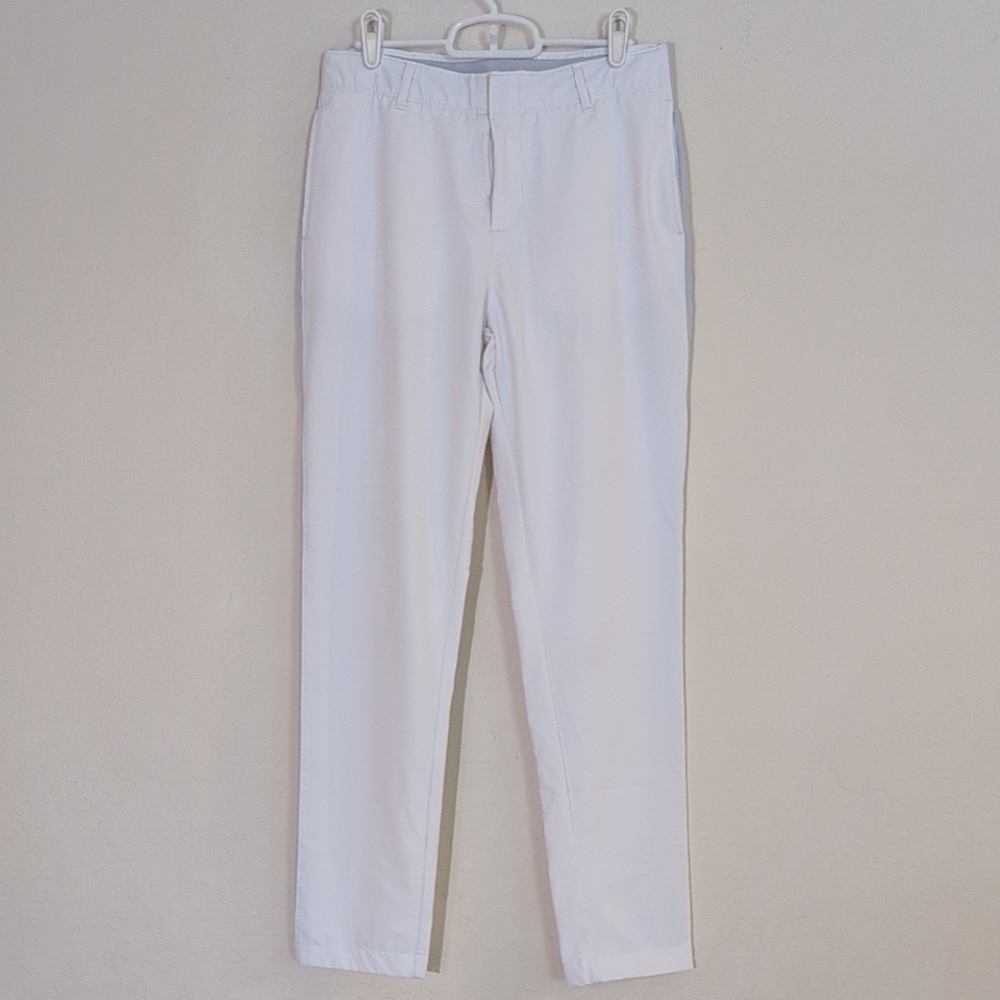 Under Armour Golf Pants Women White Grey Side Stripe - Size 4